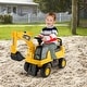 preview thumbnail 2 of 6, Licensed Caterpillar Kids Ride-On Digger-Yellow - 29" x 12" x 21.5" (L x W x H)