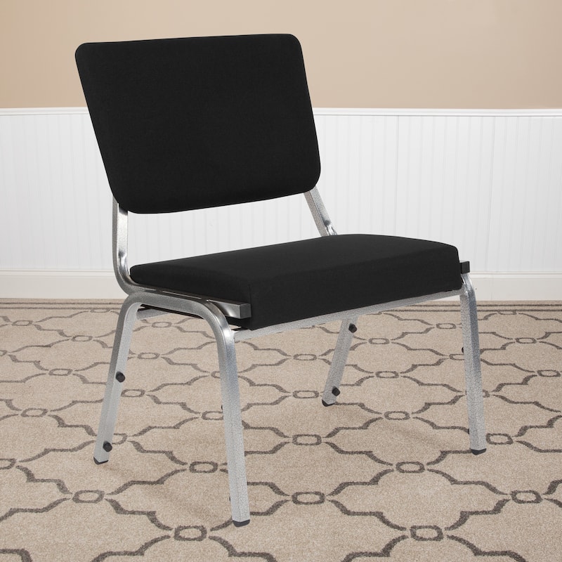 1500 lb. Rated Antimicrobial Bariatric Medical Reception Chair - Black Fabric