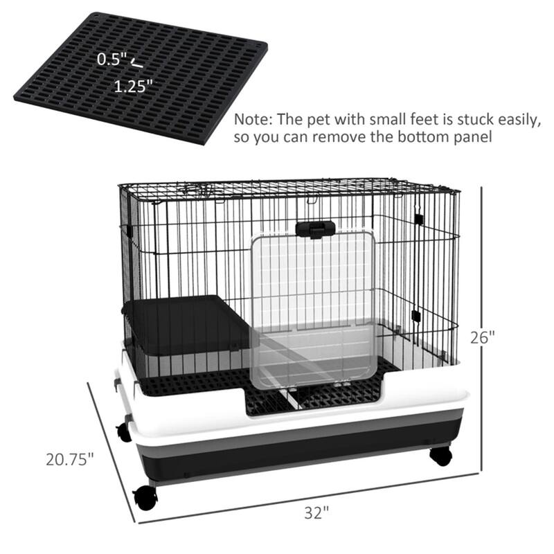 Small Pet Cage with Front Door and Top Door for Easy Access - 32" L x 20.75" W x 27.5" H