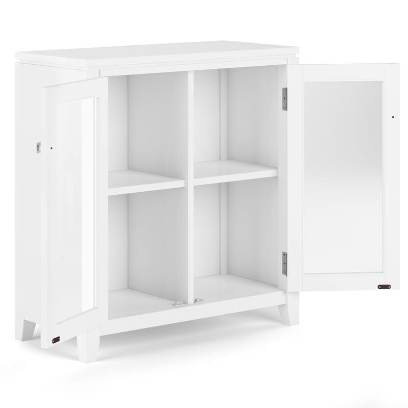 WYNDENHALL Essex SOLID WOOD 30 inch Wide Contemporary Low Storage Cabinet - 30"w x 14"d x 31" h