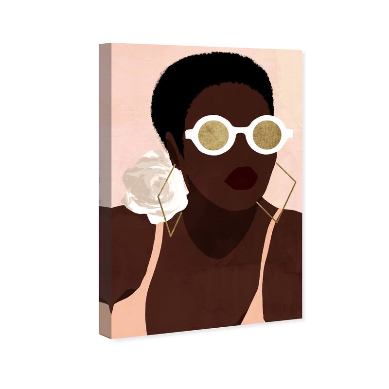 Wynwood Studio Canvas Fashion and Glam Through Gold Colored Glasses Brown and Dark Brown Wall Art Canvas Print