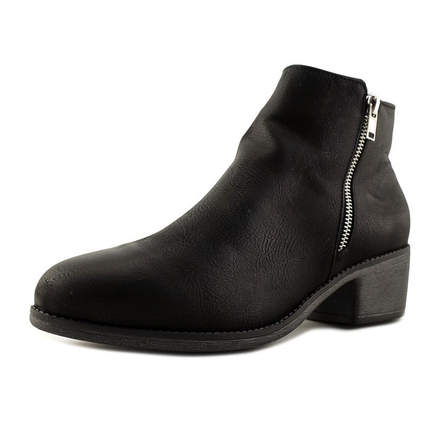 Seven Dials Yara Women Round Toe Leather Black Bootie