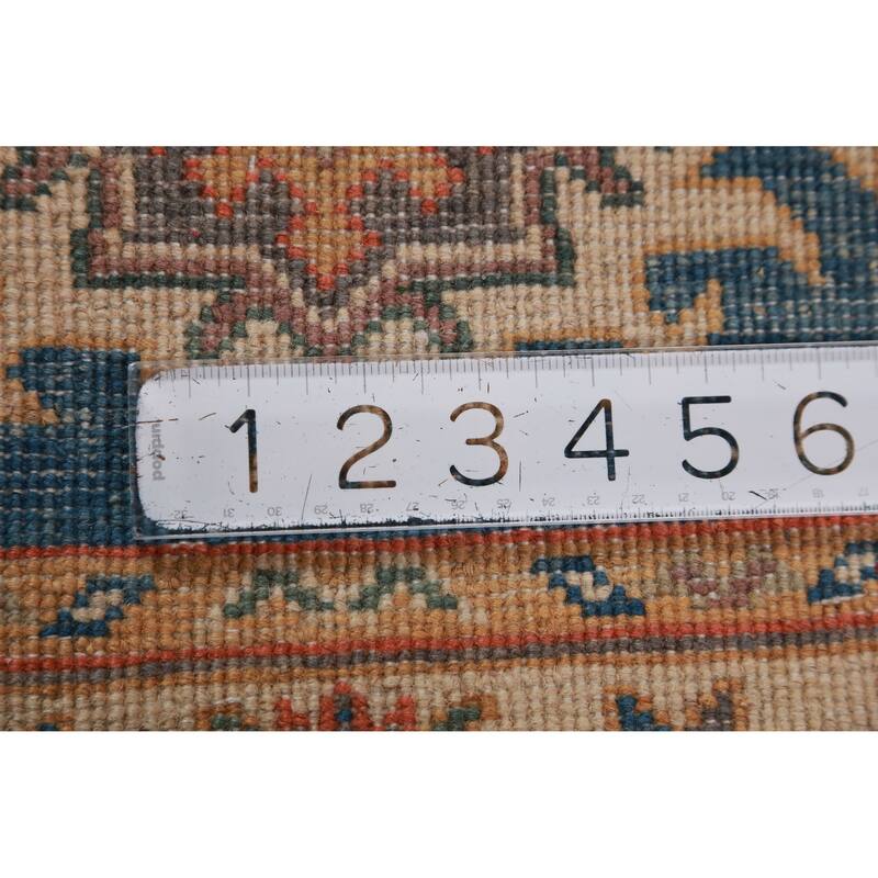 Blue Geometric Kazak Oriental Accent Foyer Rug Handmade Wool Carpet - 2'0"x 3'0"