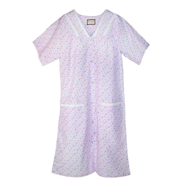 Ten West Apparel Womens Snap Front Short Sleeve Duster Robe
