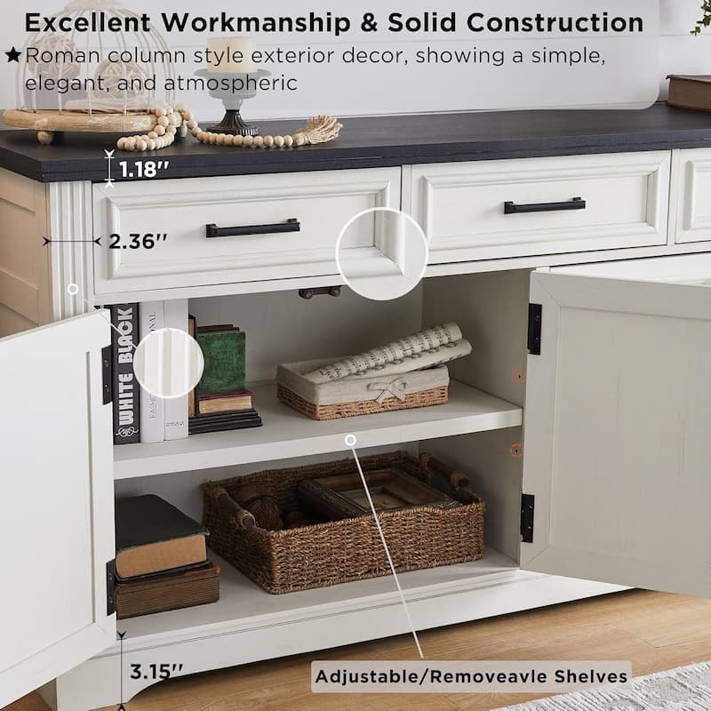 Farmhouse Buffet Sideboard Cabinet,Coffee Bar Wine Bar for Dining Room