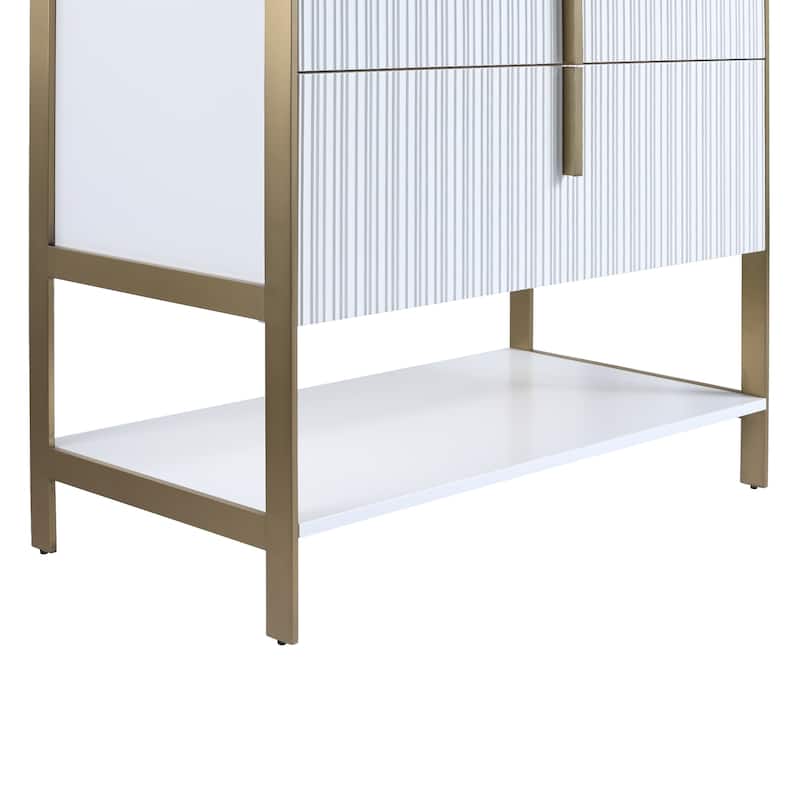 Fine Fixtures Serenity Modern Bathroom Vanity with White Gel Acrylic Top