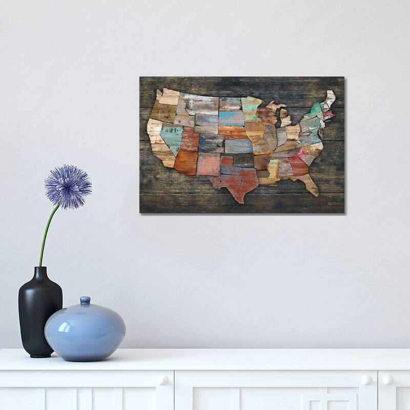 iCanvas "USA Map I" by Diego Tirigall Canvas Print - 12x18x1.5