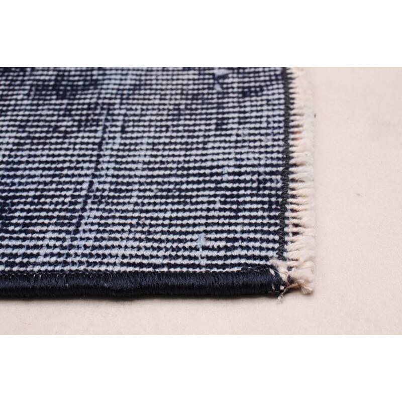 ECARPETGALLERY Hand-knotted Color Transition Navy Wool Rug - 3'2 x 10'1