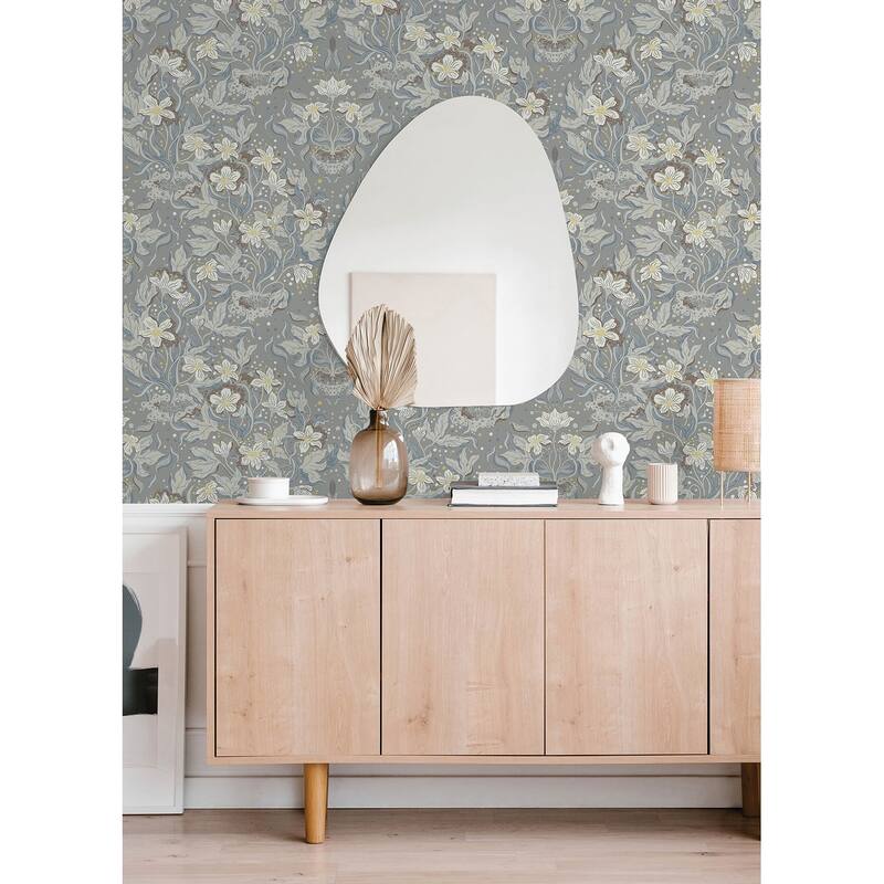 A-Street Prints Lisa Stone Floral Damask Wallpaper