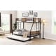 preview thumbnail 2 of 5, Twin Over Full Metal Bunk Bed with Trundle, Full-Length Guardrail, and Ample Under-Bed Storage