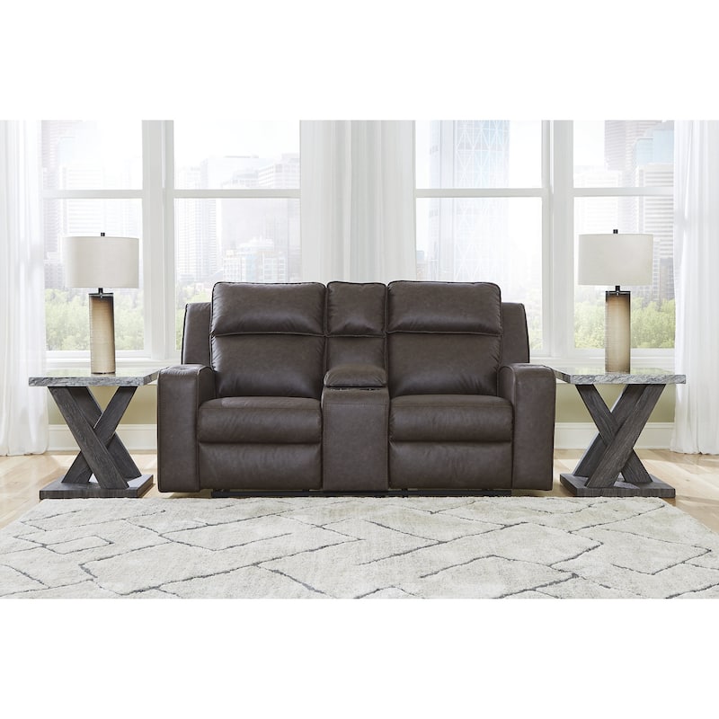 Signature Design by Ashley Lavenhorne Reclining Loveseat with Console - 77"W x 42"D x 43"H
