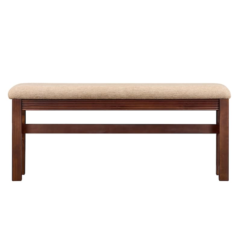 Fluted Counter Height Bar Table Set for Two with Upholstered Bar Stool and Solid Wood Legs