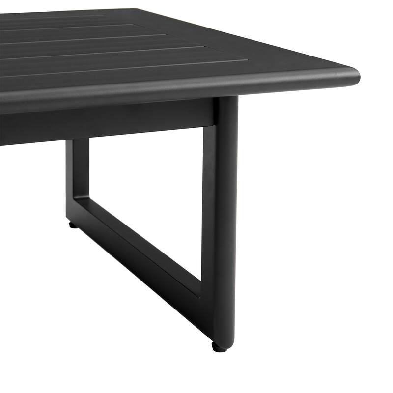 Grand Black Aluminum and Wicker Outdoor 4-Piece Deep Seating Patio Furniture Set