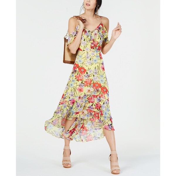 cold shoulder midi dress floral