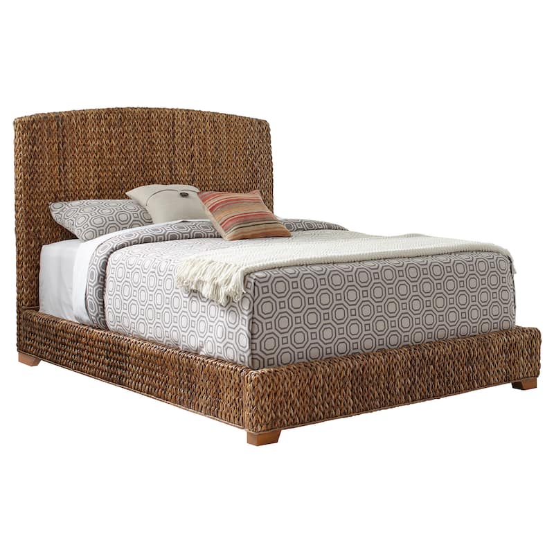 Laughton Coastal Banana Leaf Panel Bed Amber