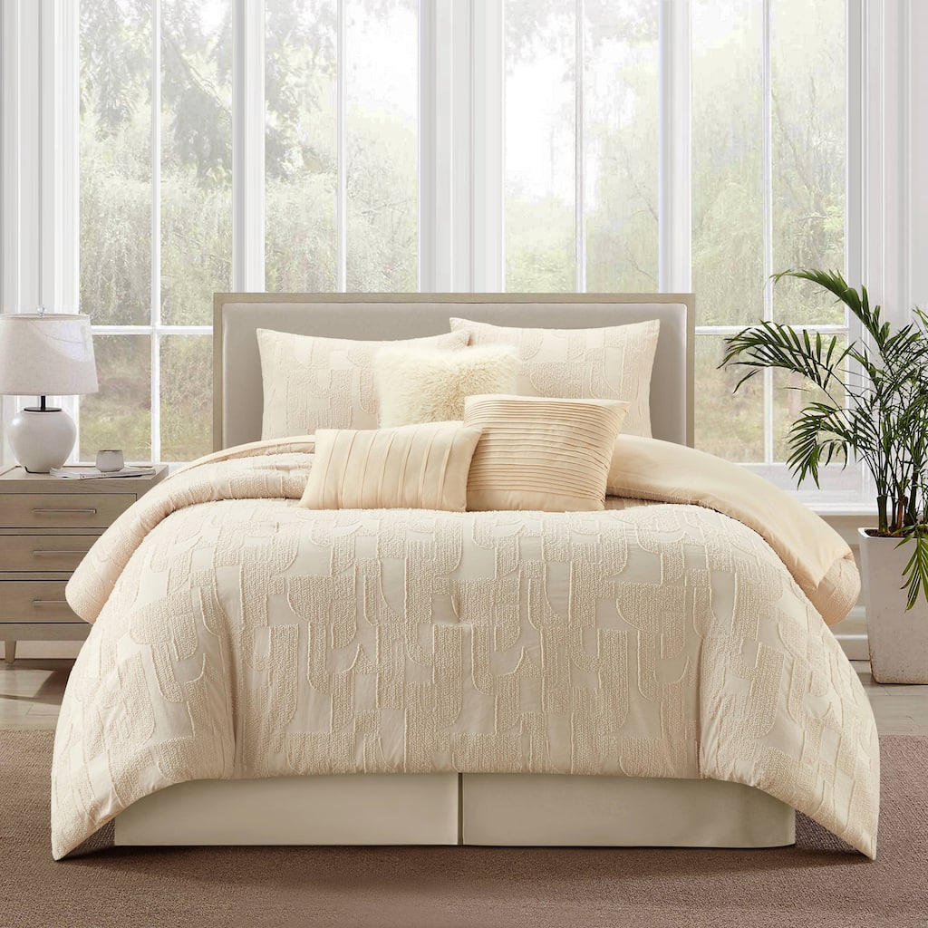 Nanshing Tate 7 Piece Textured Modern Comforter Set