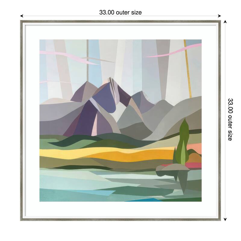 Sierras Other Side by Melba Browne Wood Framed Wall Art Print - Lucie Silver White - 33 x 33 in