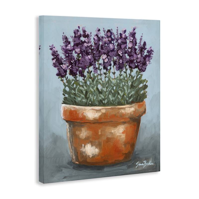 Stupell Potted Lavender Herbs Canvas Wall Art Design By Sara Baker