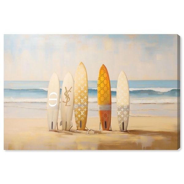 キャンバスアート Surfboard on the beach  (4枚) Surfboards on the Beach Canvas Glam Beach Wall Art by Art Remedy