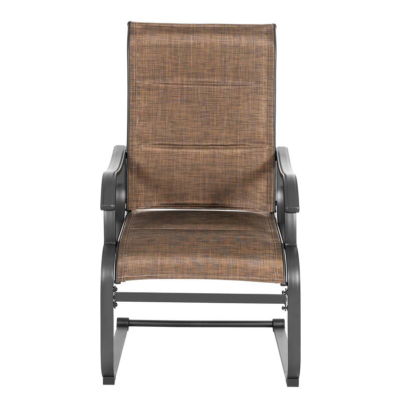Outdoor Patio Dining Chairs, Breathable Textilene, Iron Frame