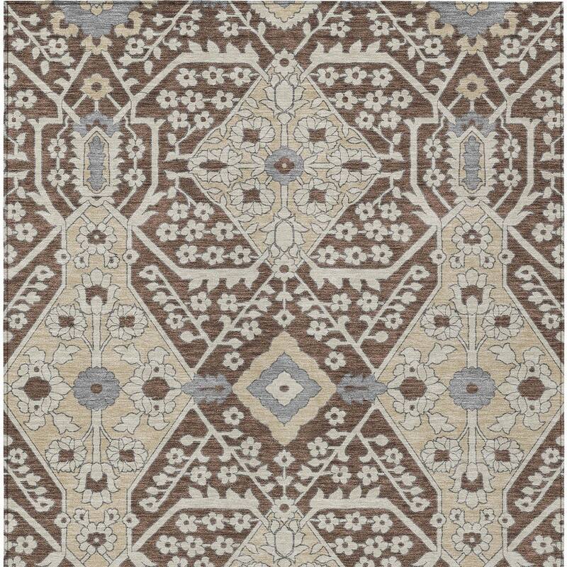 HomeRoots Floral Transitional Rectangle Outdoor Rug