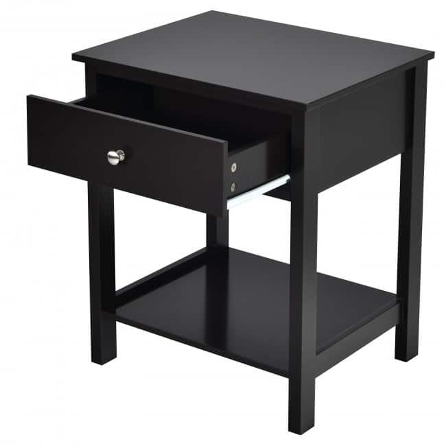 Wooden Storage Shelf for Bedroom and Living Room with Drawer - 19" x 16" x 23" (L x W x H)