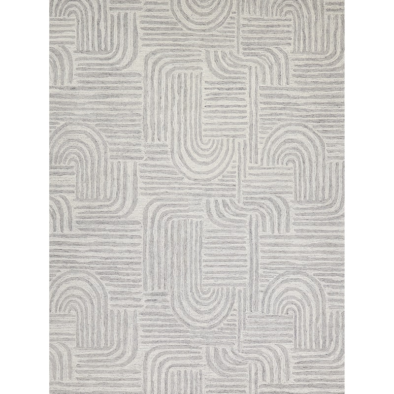 Exquisite Rugs Juno Handmade Hand-tufted New Zealand Wool on Canvas Gray/Ivory Area Rug