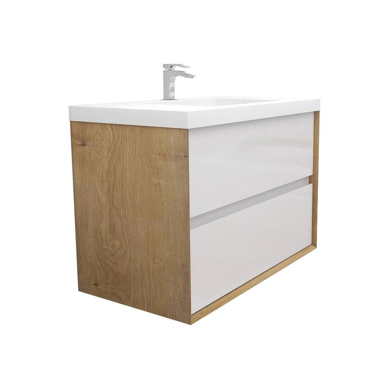Selina 36" Wall Mounted Vanity with Single Sink - 36