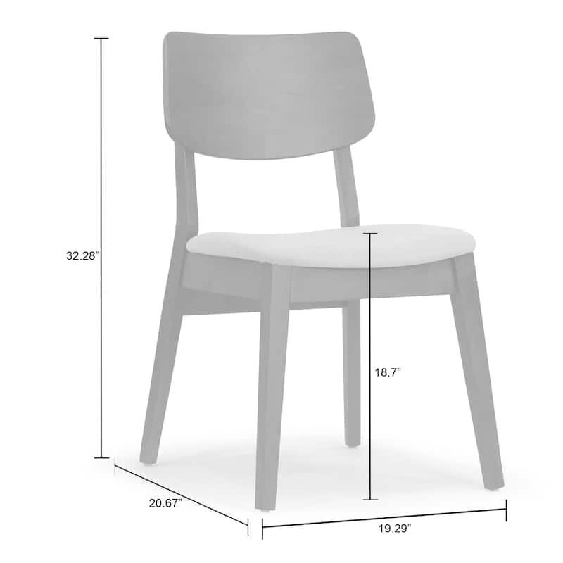 Set of 2 Astin Dark Brown Wood Chair with Beige Fabric Seat