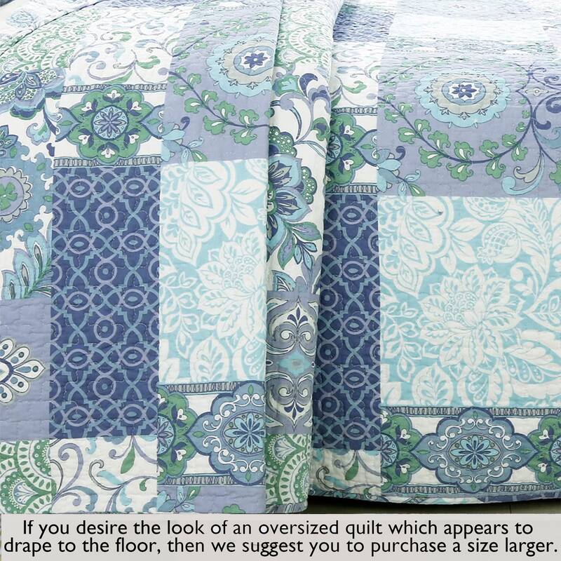Porch & Den Lehman Cotton Blue Quilt Bedding Set