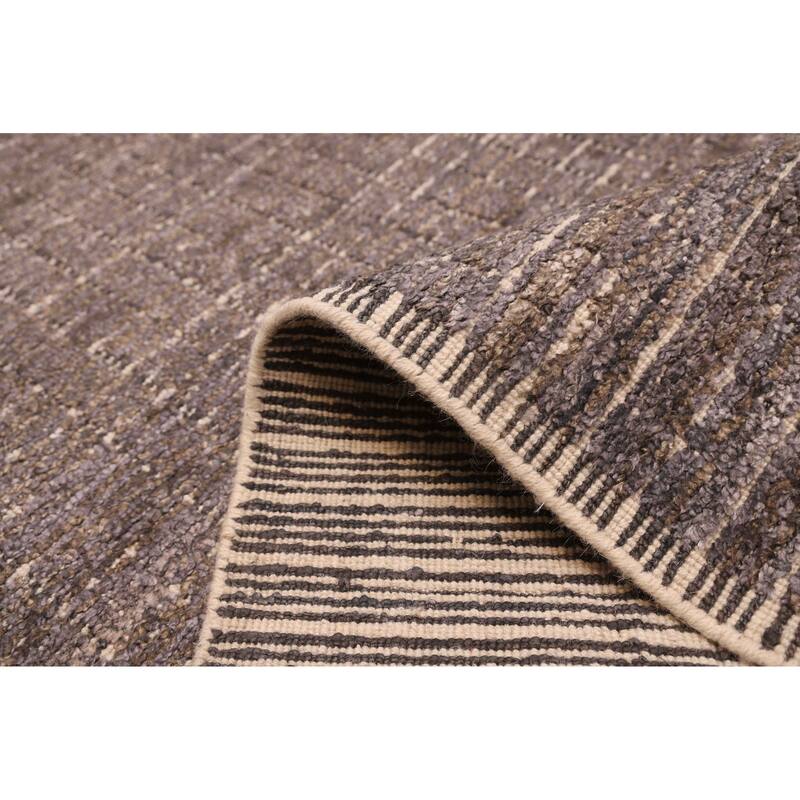 ECARPETGALLERY Hand Loomed Ananda Dark Grey Silk Rug - 8'6 x 11'6