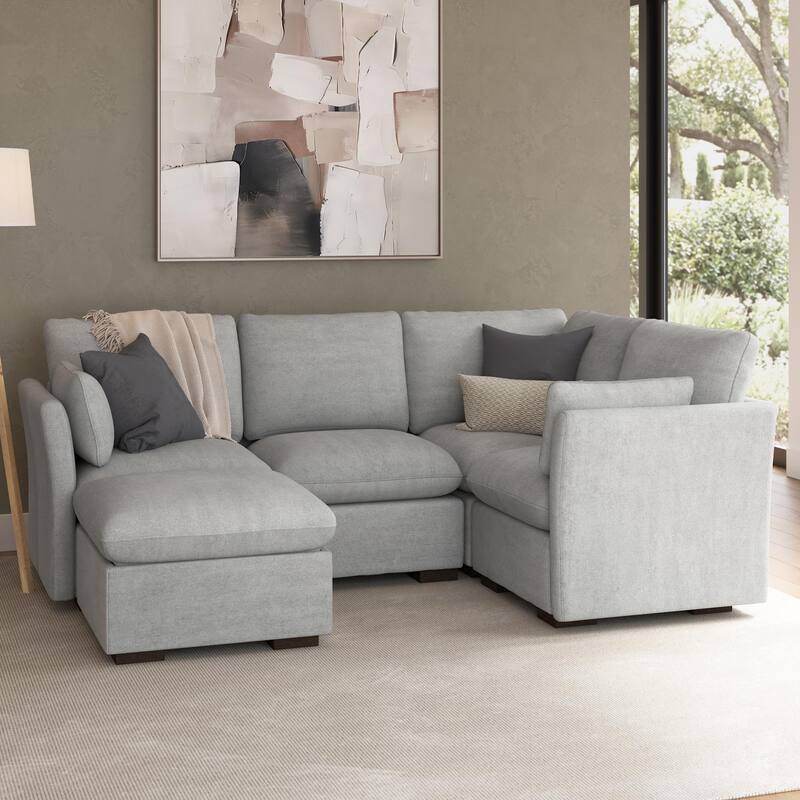 Bush Home Sienna Modular 3-Seater Sectional with Storage Ottoman