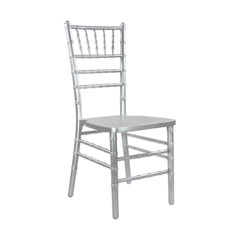 Offex Advantage Silver Chiavari Chair - 18"L x 15.75"W x 36"H