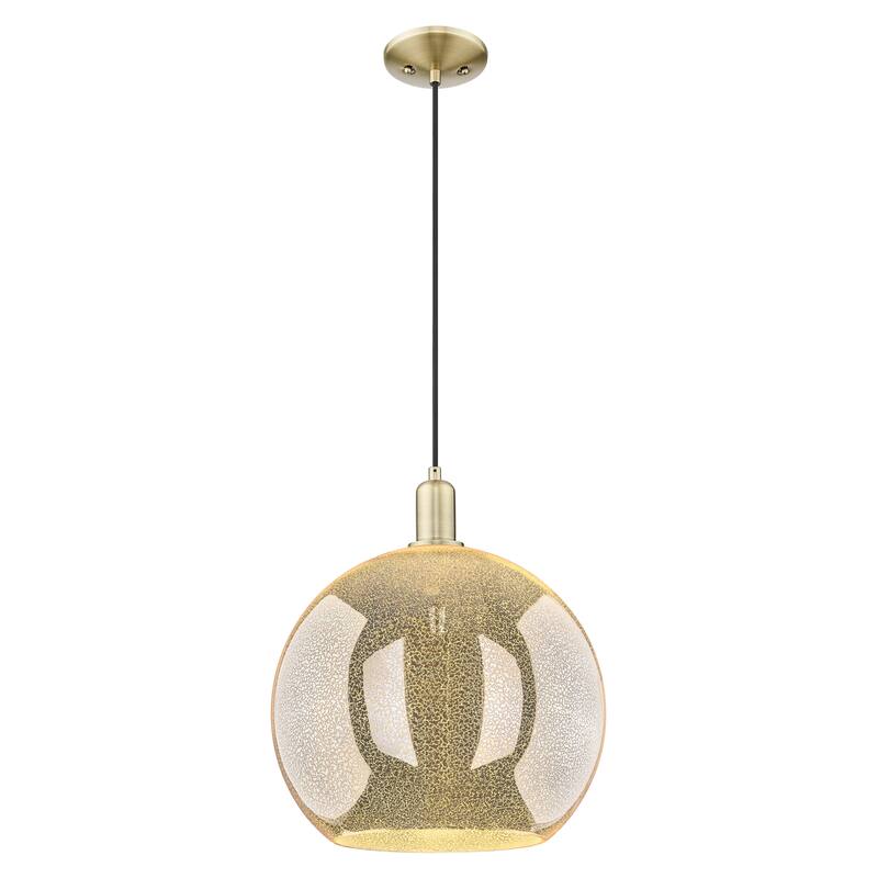 Innovations Lighting Endless Possibilities Arcadia - Athens - 1 Light 14" Cord Hung Mini Pendant - Mercury/Antique Brass