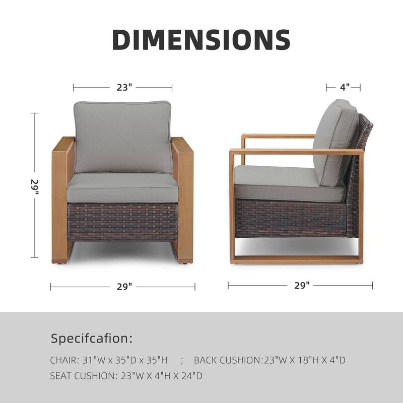Gymojoy Outdoor Club Chair with Soft Cushion Weather-resistance