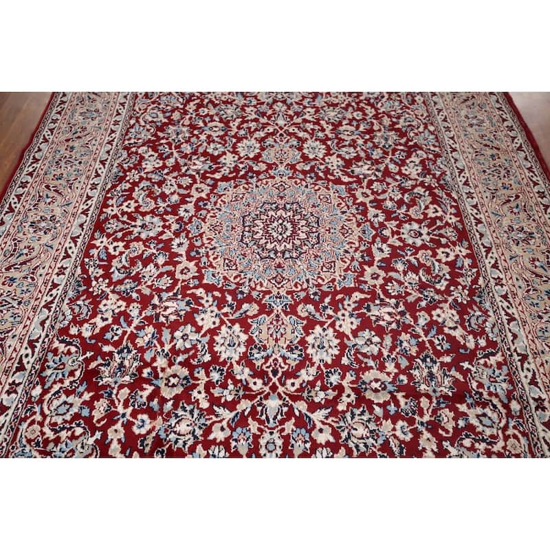 Traditional Floral Mashad Turkish Area Rug Machine Made Carpet - 6'6" x 9'7"