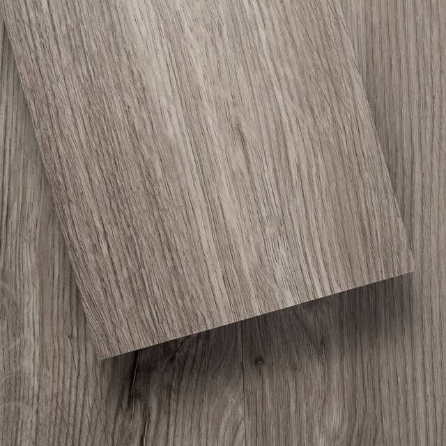 Lucida Peel and Stick Vinyl Floor Tiles 36 Wood Look Planks 54 Sq. Ft - Smoked - Box of 36 Tiles