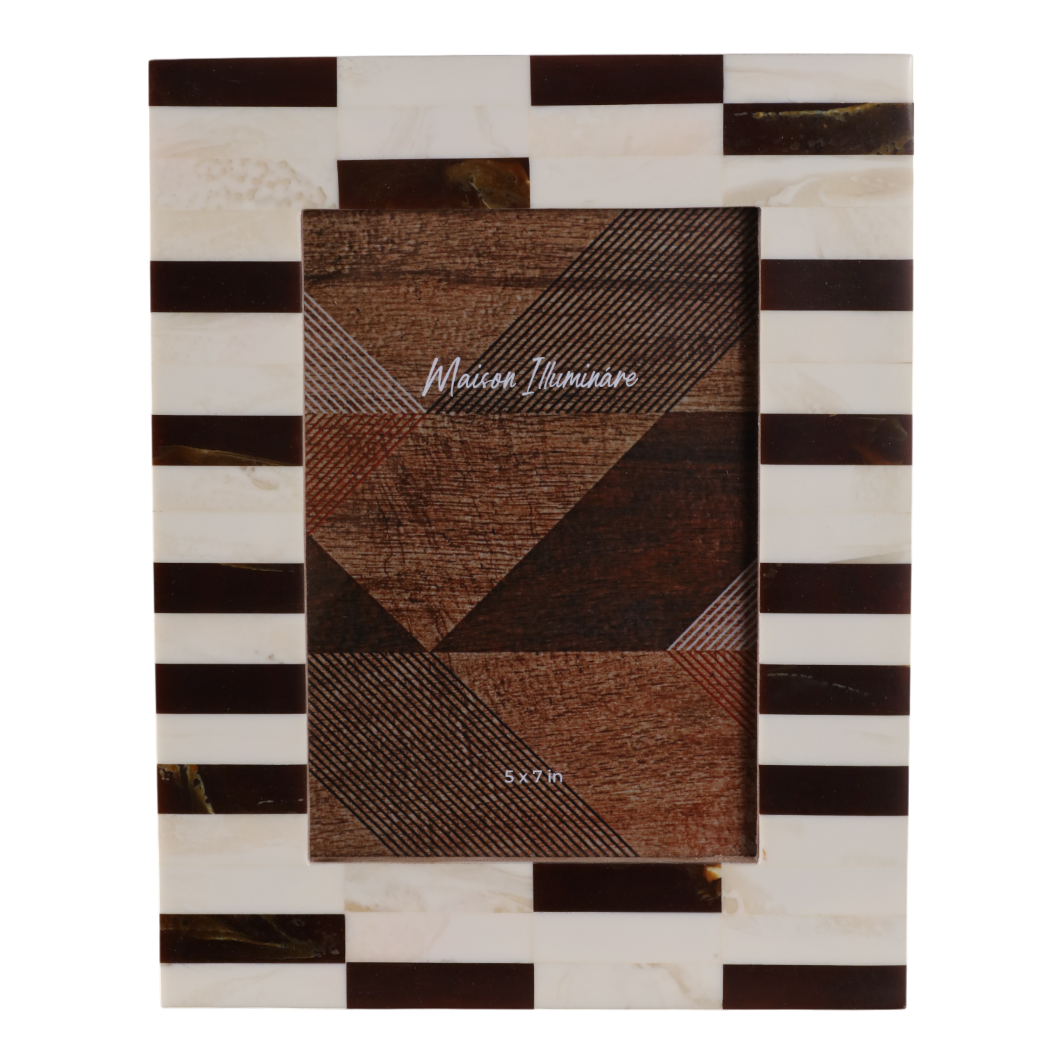 Resin Picture Frame Geometric Cutout Design Modern Glam - 5x7" Brown