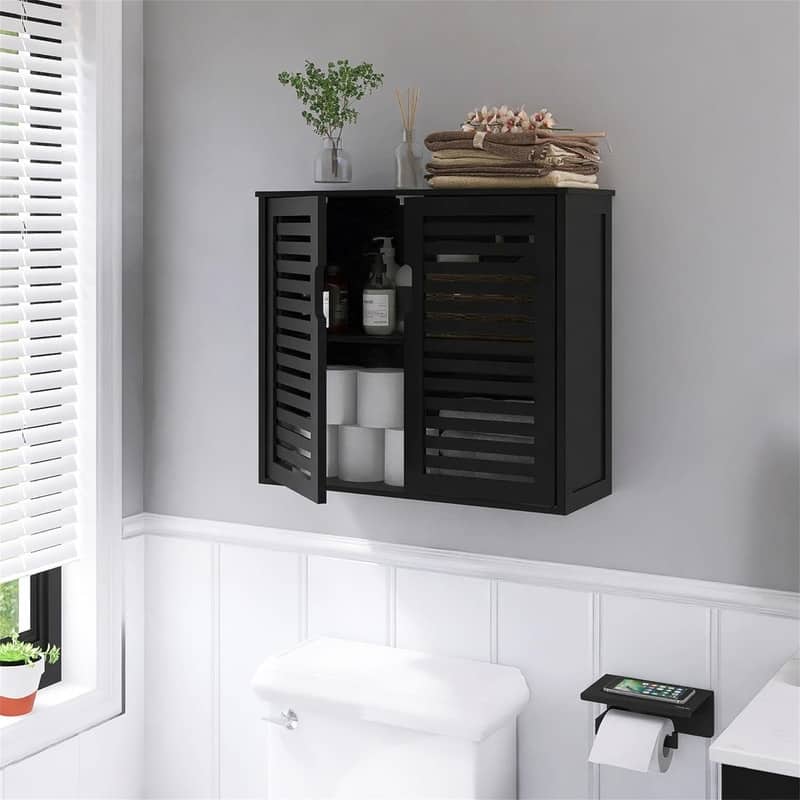 Over The Toilet Storage - 8.07"D x 23.03"W x 20.28"H - Black