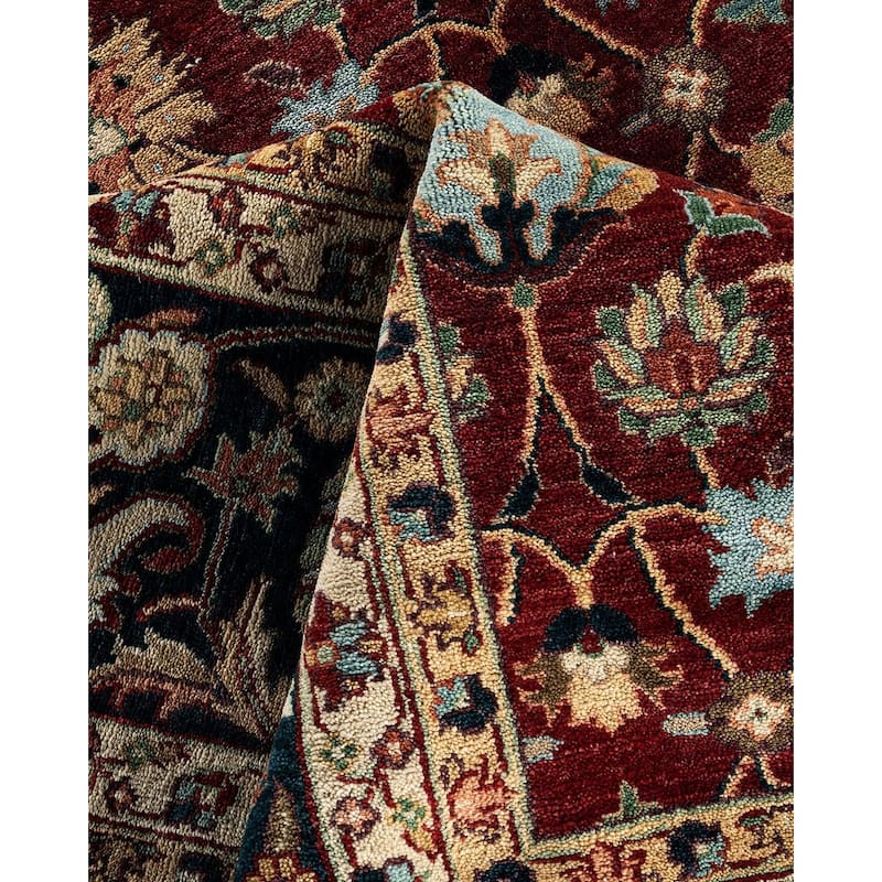 Indo Persian One-of-a-Kind Hand-Knotted Area Rug - Red, 9' 1" x 11' 9" - 9' 1" x 11' 9"
