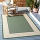 preview thumbnail 10 of 89, SAFAVIEH Courtyard Sherrie Border Indoor/ Outdoor Waterproof Patio Backyard Rug 2'7" x 5' - Dark Green/Beige