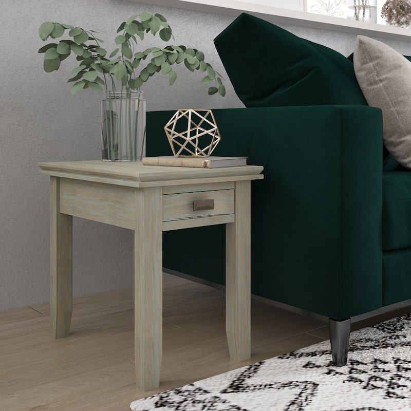 WYNDENHALL Stratford SOLID WOOD 14 inch Wide Rectangle Transitional Narrow Side Table - 14"W x 24" D x 20" H