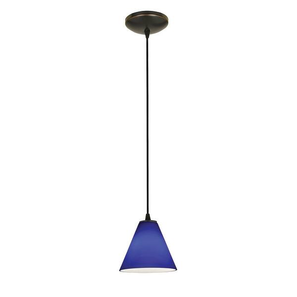 slide 2 of 2, Access Lighting Martini Bronze Integrated LED Cord Pendant, Cobalt Shade