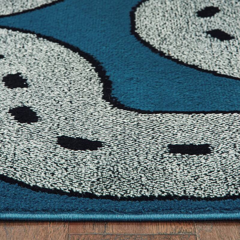 Wren Blue Race Track Children's Indoor Area Rug by Sevita