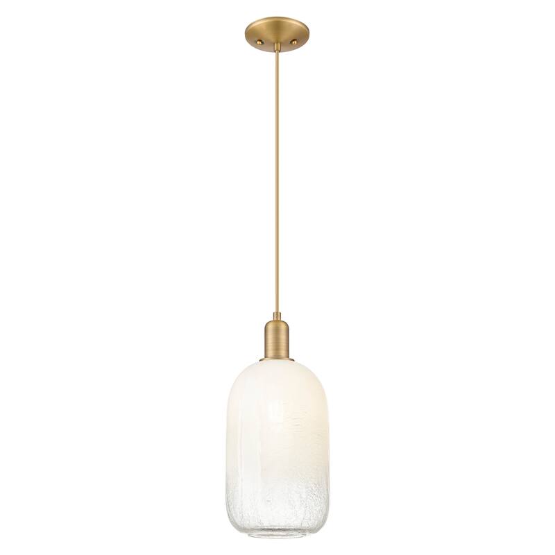 Innovations Lighting Downtown Urban - Brookhaven Cloche - 1 Light 7" Cord Hung Mini Pendant - Brushed Brass/Opal Shade