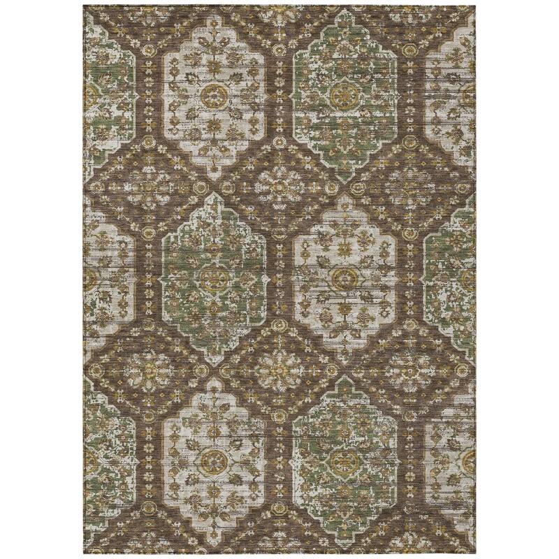 Machine Washable Indoor/ Outdoor Traditional Kiowa Chantille Rug