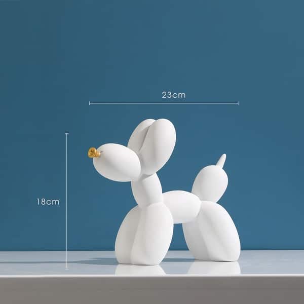 dimension image slide 3 of 4, Curata Home Medium Resin 9" Balloon Dog Zen Animal Kaws Statue Décor