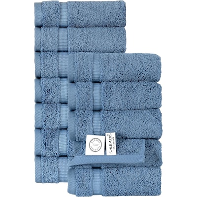 Royal Turkish Cotton Washcloth - Hotel Collection Towel Set of 12
