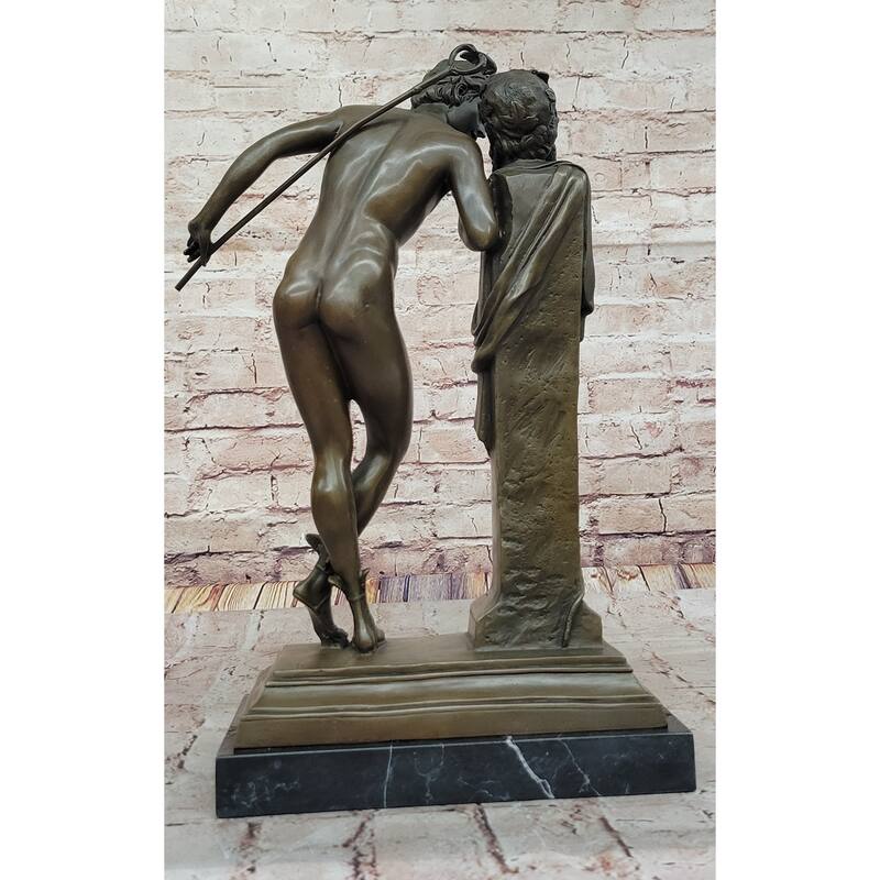 Hippolyte Alexandre Julien Moulin French Bronze Sculpture The Secret From Above