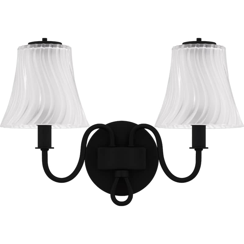 McKinney 2-Light Matte Black Bath Light